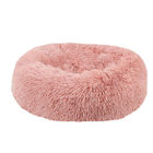 도넛 둥근 연약한 푹신한 고양이 침대, 고양이 방석 침대 견면 벨벳 모피 물자 회색/분홍색 색깔 협력 업체