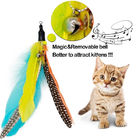 철회 가능한 고양이 장난감, 1마리의 폴란드 7 부착 벌레 새 깃털을 가진 고양이 깃털 지팡이 장난감 협력 업체