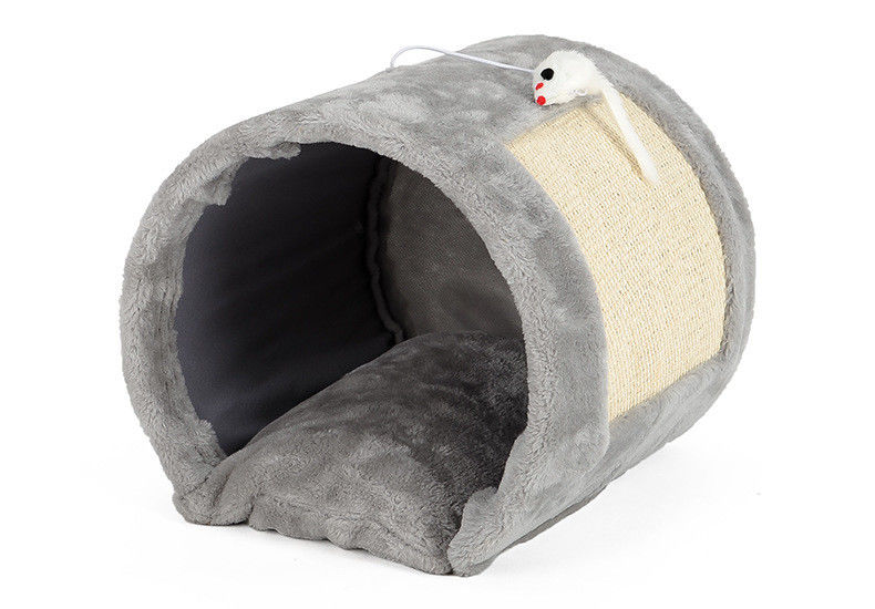 회색 색깔 애완 동물 굴 침대/고양이 Scratcher 침대 쥐 장난감을 가진 큰 크기 무게 1.05kg 협력 업체
