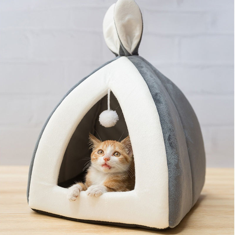 겨울을 위한 작은 애완 동물 고양이 침대/새끼 고양이 집 접을 수 있는 굴 침대를 데우십시오 협력 업체