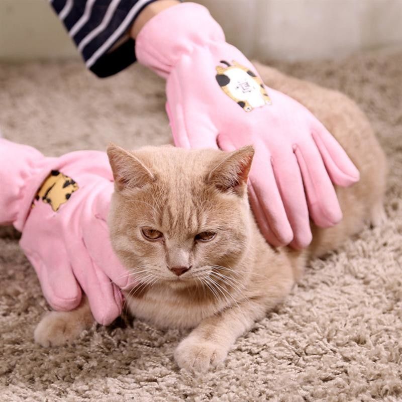 고양이/개를 위한 분홍색 직업적인 애완 동물 손질 장갑 Bath 청소 장갑 협력 업체