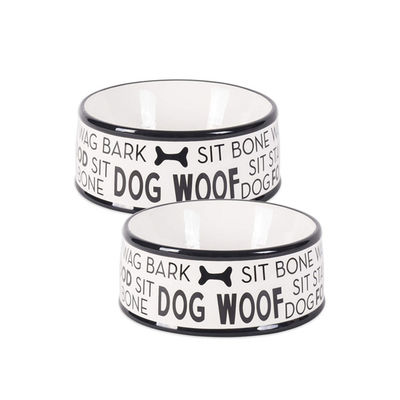 Height 5.5cm Round Ceramic Pet Feeder , Ceramic Feeding Bowls 16cm Diameter