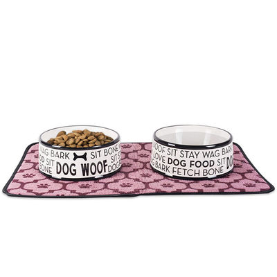 Height 5.5cm Round Ceramic Pet Feeder , Ceramic Feeding Bowls 16cm Diameter