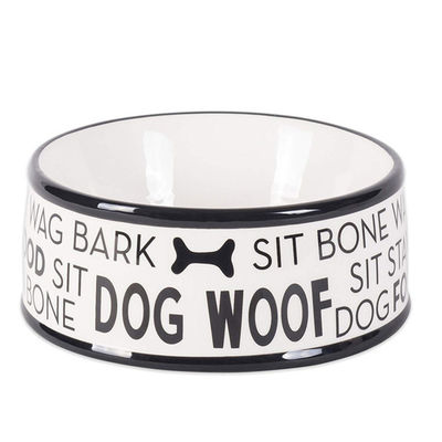 Height 5.5cm Round Ceramic Pet Feeder , Ceramic Feeding Bowls 16cm Diameter