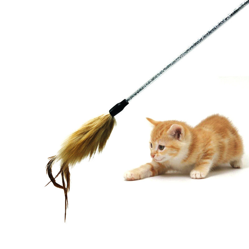 귀여운 공동 자금 놀리는 사람 고양이 장난감, 새끼 고양이를 위한 상호 작용하는 고양이 장난감 깃털 지팡이 협력 업체