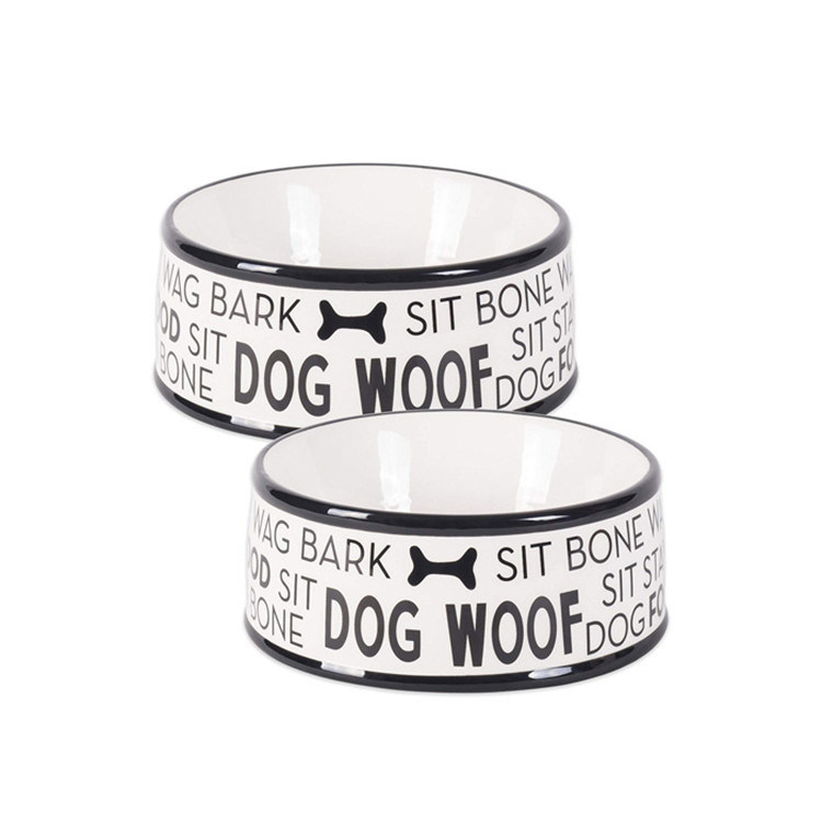 Height 5.5cm Round Ceramic Pet Feeder , Ceramic Feeding Bowls 16cm Diameter